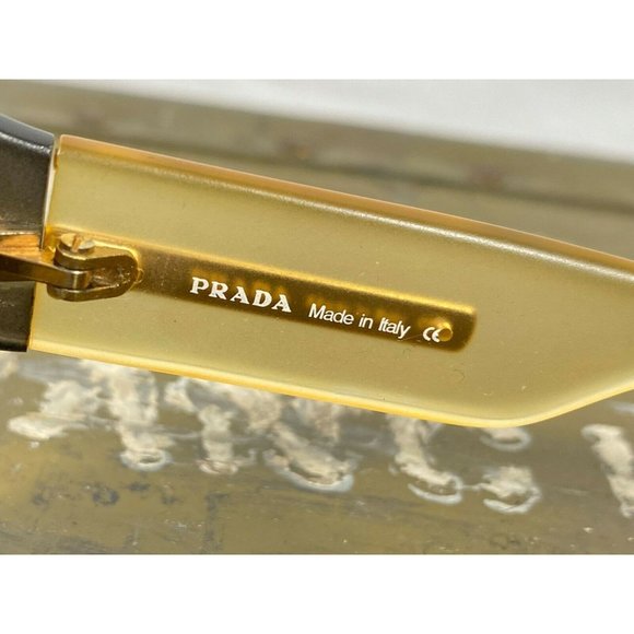 Y2K PRADA Gradient Unisex Sunglasses Black Tan Made in Italy SPR09B 60 5AZ-3N1 - Picture 9 of 13